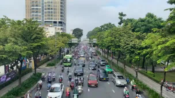 Hyperlapse Sceny Ruchu Hoang Van Thu Ulicy Chi Minh City — Wideo stockowe