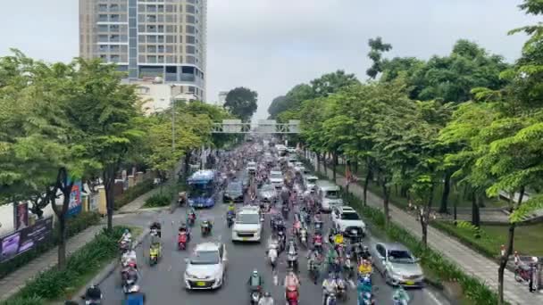 Escena Hiperlapso Del Tráfico Calle Hoang Van Thu Ciudad Chi — Vídeo de stock