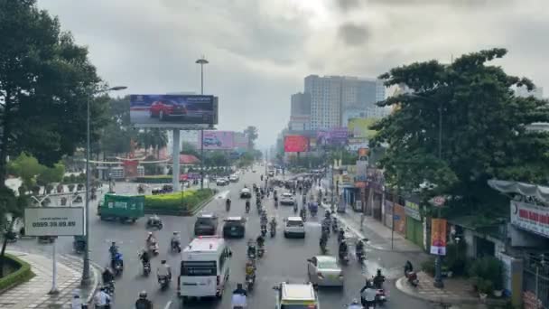 Escena Hiperlapso Del Tráfico Calle Hoang Van Thu Ciudad Chi — Vídeo de stock