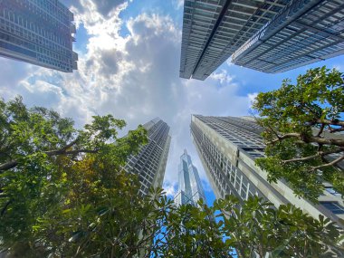 Ho Chi Minh Şehri, Vietnam - 16 Ekim 2022: Landmark 81 ve Vietnam 'daki diğer yüksek apartman manzarası