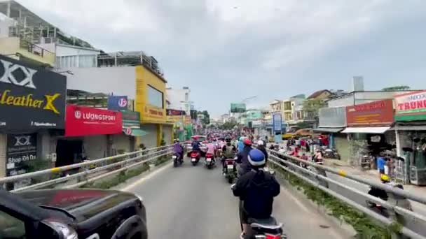 Chi Minh Ville Vietnam Oct 2022 Scène Circulation Sur Passage — Video