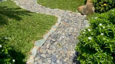 Ho Chi Minh Şehri, Vietnam - 16 Ekim 2022: Khanh An Manastırı 'nda tapınağın adı yazılı taş sahnesi - Vietnam' daki Japon Tapınağı