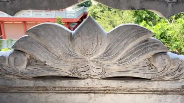 Мин Вьетнам Октября 2022 Вид Каменных Перил Монастыря Хань Японский — стоковое видео