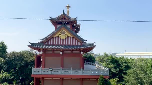 Мин Вьетнам Октября 2022 Вид Красный Шаблон Монастыре Хань Японский — стоковое видео