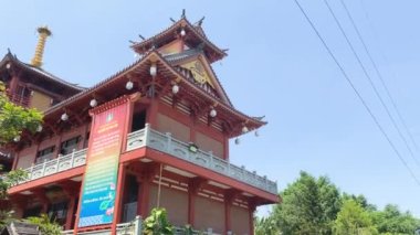 Ho Chi Minh Şehri, Vietnam - 16 Ekim 2022: Khanh An Manastırı 'nın alçak açısı - Vietnam' daki Japon Tapınağı