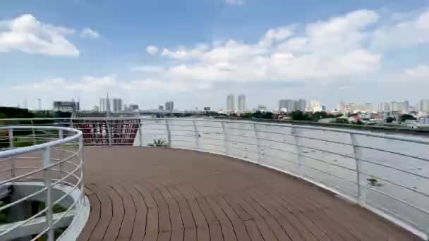 Vinhome Central Park Tan Saigon Nehrinin Havadan Görünüşü — Stok video