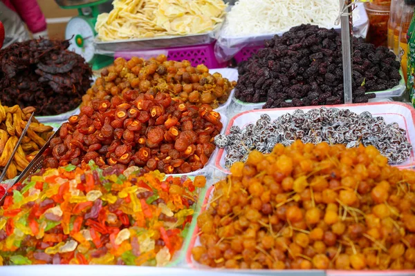 Hanói Frutas Secas Açucaradas Salgadas Para Venda Mercado Noi Vietnam — Fotografia de Stock