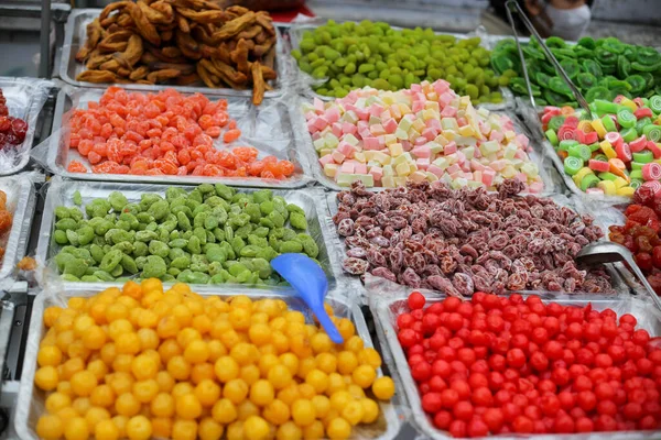 Hanoi Gezuckerte Oder Gesalzene Trockenfrüchte Zum Verkauf Auf Dem Markt — Stockfoto