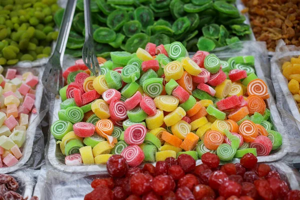 Hanoi Gesuikerde Gezouten Droge Vruchten Koop Markt — Stockfoto
