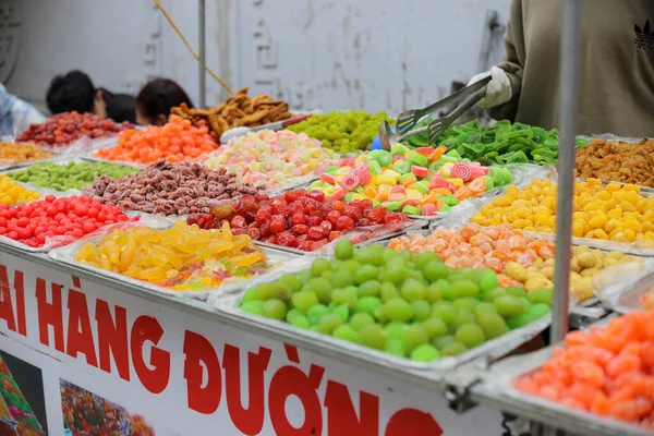 Hanoi Socker Eller Saltade Torkade Frukter Till Salu Marknaden Noi — Stockfoto