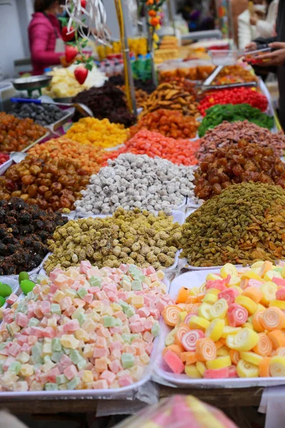 Hanoi Sugared Salted Dry Fruits Sale Market Noi Vietnam — Stock Photo, Image