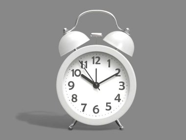 Gri arkaplanda beyaz alarm saati