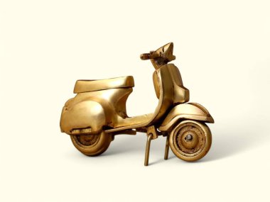 Eski Pirinç Brass Antika Scooter Model Şovu