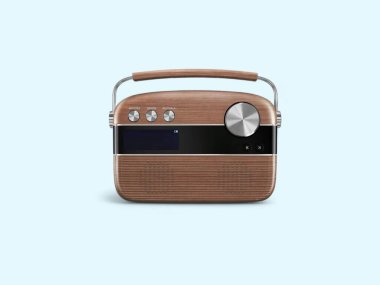 Arka planda taşınabilir radyo hoparlörü izole edildi