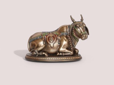 Altın Poliresin ve Bronz Nandi İnek İdolü Heykeli