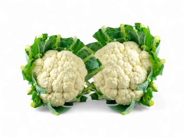 Fresh green cabbage on the white background