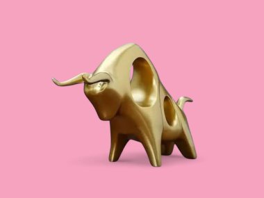 Altın Boğa Heykeli Soyut Boğa Heykeli