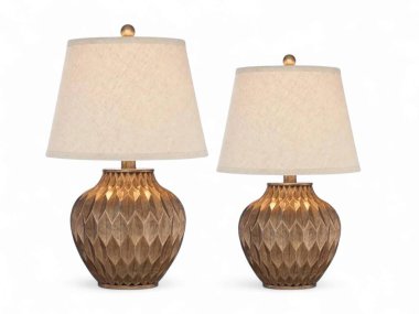 Güzel Küçük ve Büyük Masa Lambası Altın Tasarımcı standı