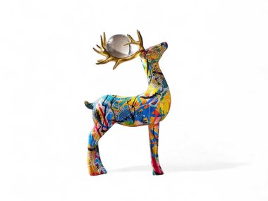 Masa rafı için Top Koleksiyonlu Geyik Heykeli