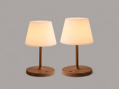 Sıcak Beyaz Abajurlu Modern Masa Lambaları