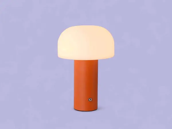 Minimalist Turuncu Tabanlı Mantar Masa Lambası