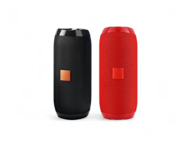 Kablosuz Stereo Taşınabilir Bluetooth Hoparlörleri Beyaz Arkaplanda İzole Edildi