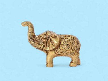 Karmaşık İşlemeli Altın Fil Heykeli