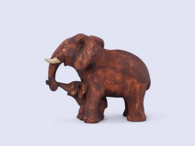 Anne ve Bebek Fil Figürü Tahta Tarz Hayvan Gösterisi