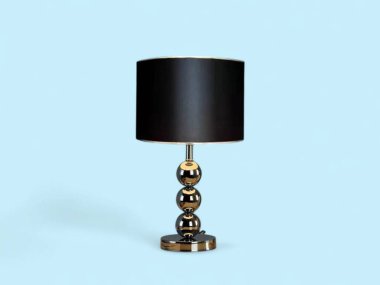 Siyah Gölgeli Modern Krom Masa Lambası