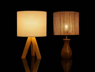 Modern ve kırsal ahşap masa lambaları