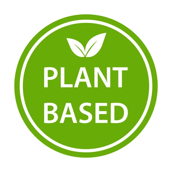 Växtbaserad Ikon Vektor Hälsosam Mat Symbol Vegan Emblem Vegetariskt Tecken — Stock vektor