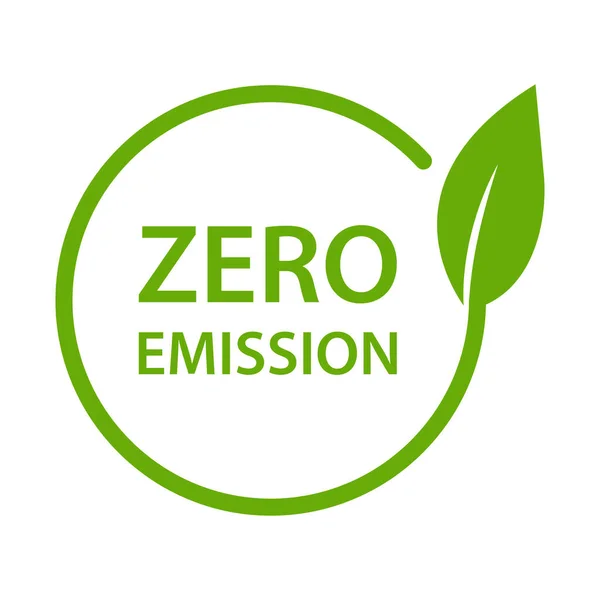Zero Emissie Pictogram Vector Co2 Neutraal Groen Teken Voor Website — Stockvector