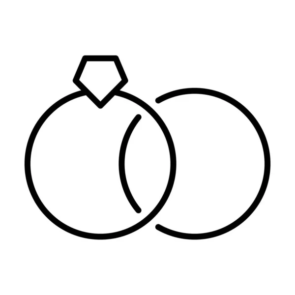 Wedding Rings Icon Vector Graphic Design Logo Website Social Media — Stock Vector