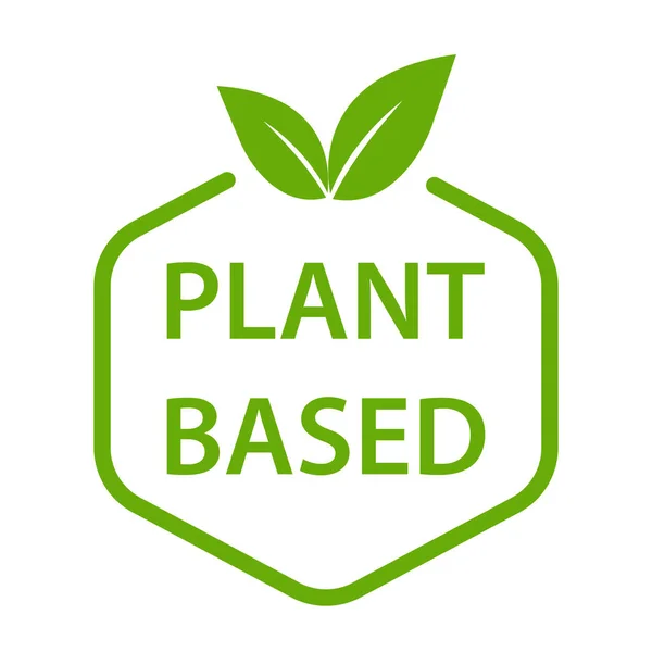 植物ベースのアイコンベクトル健康食品シンボルビーガンバッジ グラフィックデザインのための菜食主義者のサイン ウェブサイト ソーシャルメディア モバイルアプリ Uiイラスト — ストックベクタ