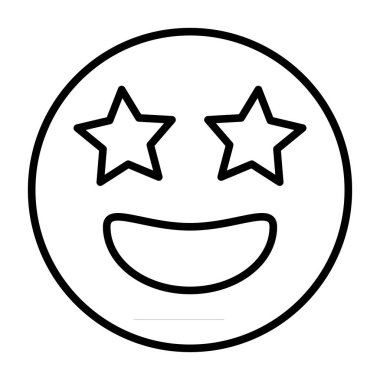 Grafik tasarım, logo, web sitesi, sosyal medya, mobil uygulama, UI illüstrasyon için yıldız gözlü ikon vektör yıldızı emojisi simgesi ile süperstar simgesi