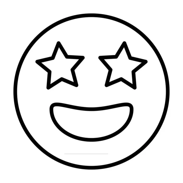 Superstar Emoticon Starry Eyes Icon Vector Star Emoji Sign Graphic — Stock Vector
