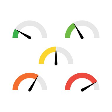 Hız göstergesi 5 farklı konum simgesi vektör araba hızı, grafik tasarımı için hızlı internet hız işareti, logo, web sitesi, sosyal medya, mobil uygulama, UI