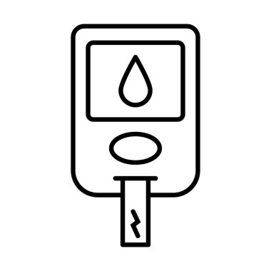 kan glikozu ölçer grafik tasarım, logo, web sitesi, sosyal medya, mobil uygulama, ui illüstrasyon için şerit ikon vektörü test.