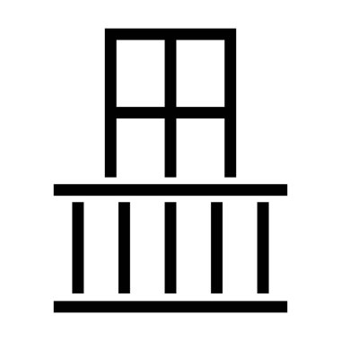 Grafik tasarımı için balkon simgesi vektörü, logo, web sitesi, sosyal medya, mobil uygulama, ui illüstrasyon.