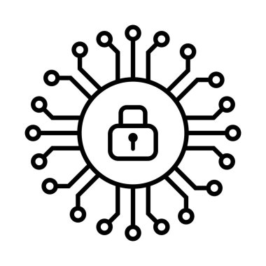 Siber güvenlik ikon vektörü. Güvenlik logosu Yapay Zeka Anahtar Deliği sembolü grafik tasarım, logo, web sitesi, sosyal medya, mobil uygulama, ui illüstrasyon için internet teknolojisi işareti