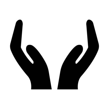 Cupped hands icon vector for graphic design, logo, website, social media, mobile app, ui illustration