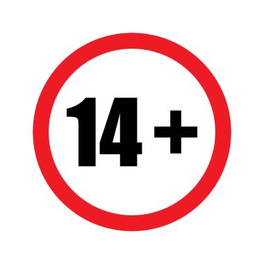14 plus icon vector under fourteen years prohibition sign, adults only for your web design, logo, infographic, UI. illustration