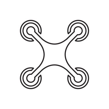 Grafik tasarım, logo, web sitesi, sosyal medya, mobil uygulama, ui illüstrasyon için drone kuadrokopter simgesi vektörü