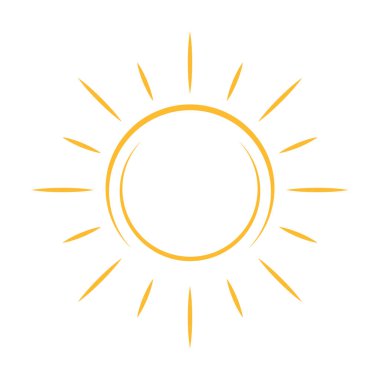 Web tasarım, logo, UI için güneş simgesi vektörü. resimleme