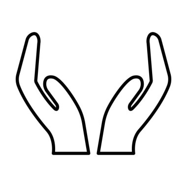 Cupped hands icon vector for graphic design, logo, website, social media, mobile app, ui illustration