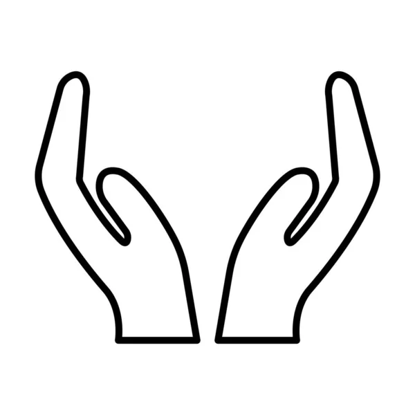 Cupped Hands Icon Vector Graphic Design Logo Website Social Media — Stok Vektör