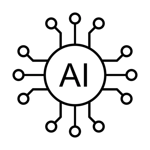 Mesterséges Intelligencia Processzor Chip Vektor Ikon Szimbólum Grafikai Tervezés Logó — Stock Vector