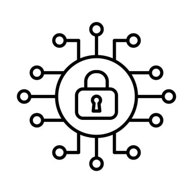 Siber güvenlik ikon vektörü. Güvenlik logosu Yapay Zeka Anahtar Deliği sembolü grafik tasarım, logo, web sitesi, sosyal medya, mobil uygulama, ui illüstrasyon için internet teknolojisi işareti