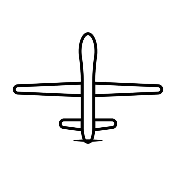 Vojenské Drone Ikona Vektorové Letadlo Pro Zpravodajství Útok Grafický Design — Stockový vektor
