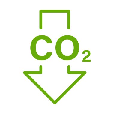 Grafik tasarım, logo, web sitesi, sosyal medya, mobil uygulama, ui illüstrasyon için CO2 emisyon ikon vektörünün azaltılması